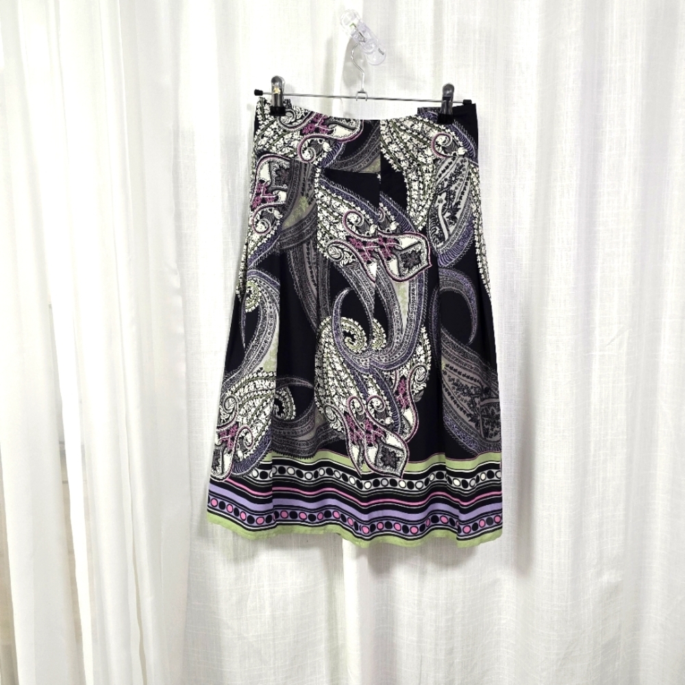 2/$30 NWT Emma James Paisley Artsy Womens Midi‎ A Line Skirt Plus Sz 18 Art Deco